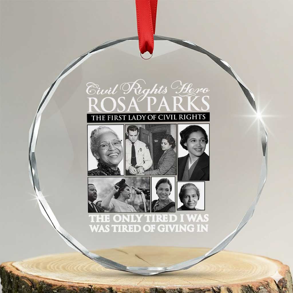 Rosa Parks Mother Of The Civil Rights Movement Crystal Glass Ornament Black History Salutes