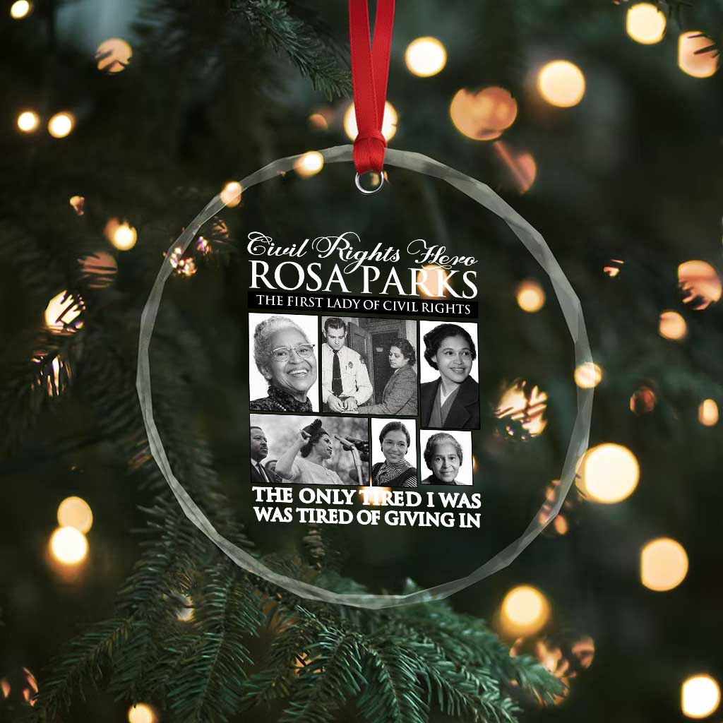 Rosa Parks Mother Of The Civil Rights Movement Crystal Glass Ornament Black History Salutes