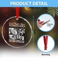 Rosa Parks Mother Of The Civil Rights Movement Crystal Glass Ornament Black History Salutes
