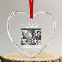 Rosa Parks Mother Of The Civil Rights Movement Heart Crystal Glass Ornament Black History Salutes