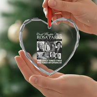 Rosa Parks Mother Of The Civil Rights Movement Heart Crystal Glass Ornament Black History Salutes