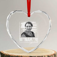 Rosa Parks Nah Quote Heart Crystal Glass Ornament Black Movement Protest American Flag