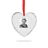 Rosa Parks Nah Quote Heart Crystal Glass Ornament Black Movement Protest American Flag