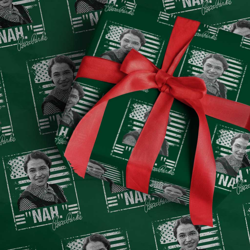 Rosa Parks Nah Quote Wrapping Paper Roll Black Movement Protest American Flag