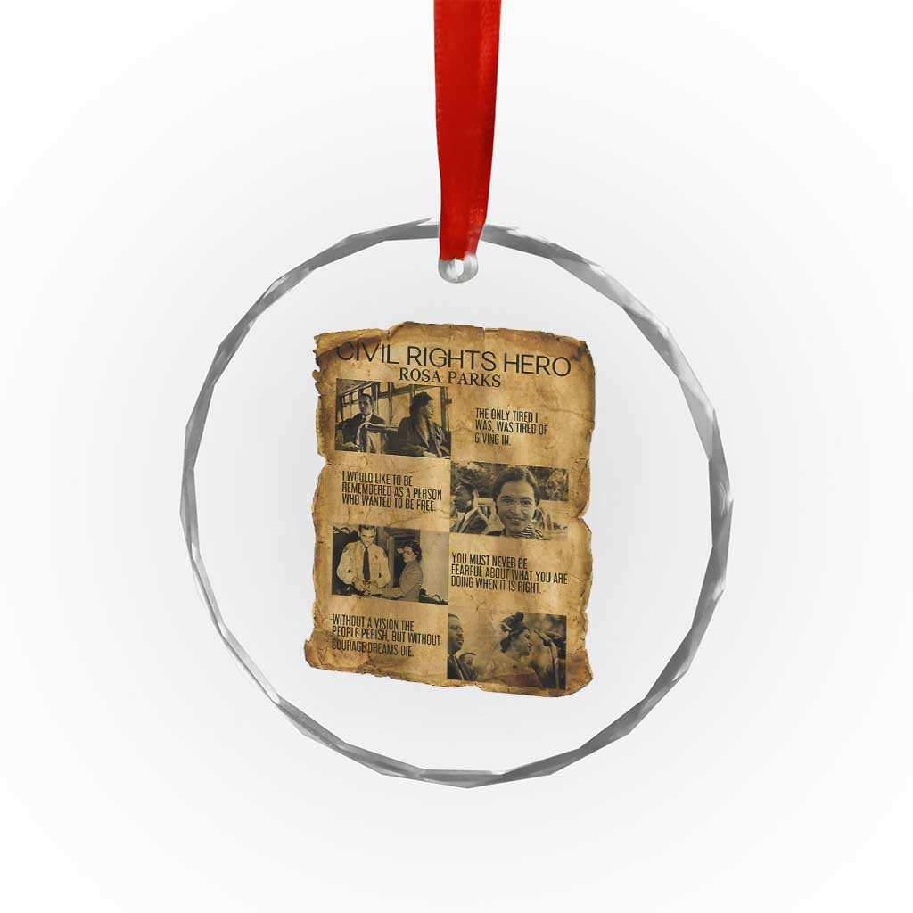 Rosa Parks Quote Crystal Glass Ornament Civil Rights History Hero