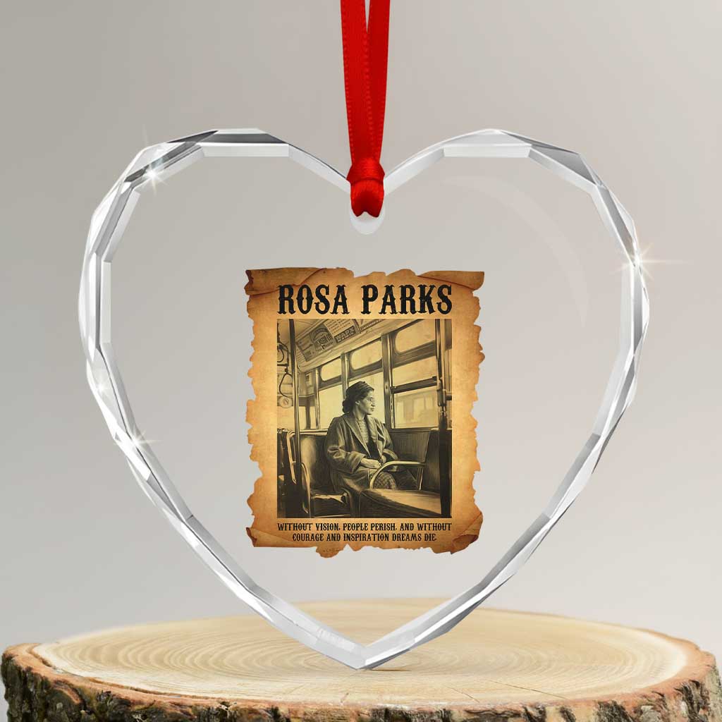 Rosa Parks Quote Heart Crystal Glass Ornament Black Movement Protest - Wonder Print Shop