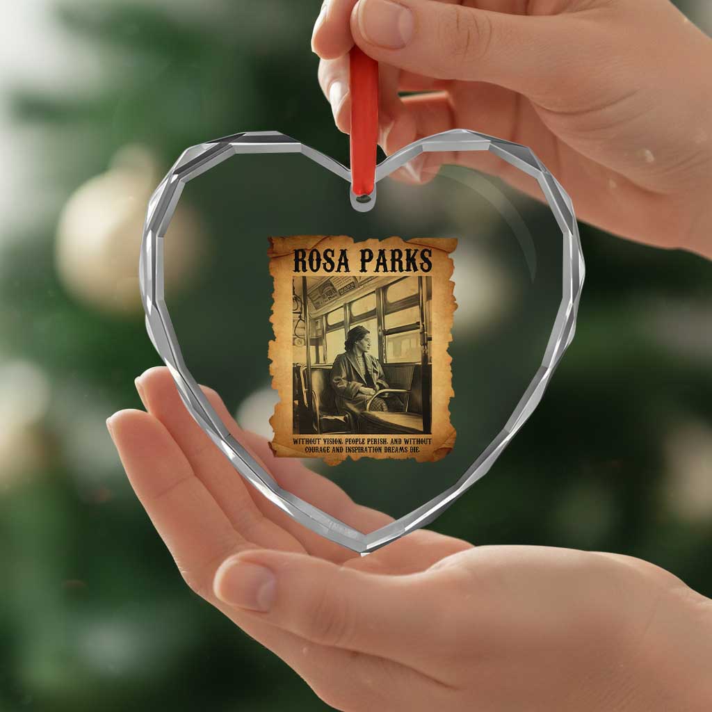 Rosa Parks Quote Heart Crystal Glass Ornament Black Movement Protest - Wonder Print Shop