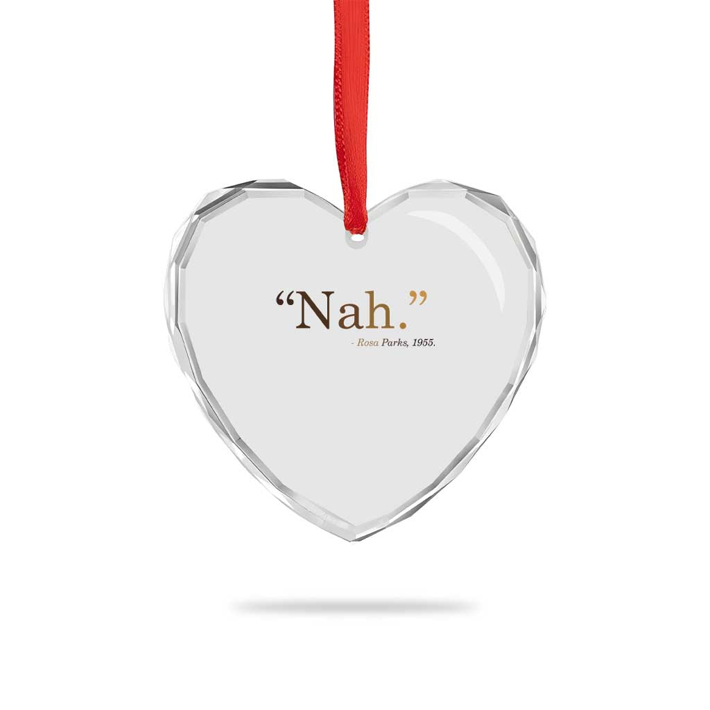 Rosa Parks Quote Heart Crystal Glass Ornament Nah 1955 Melanin Black Movement Protest