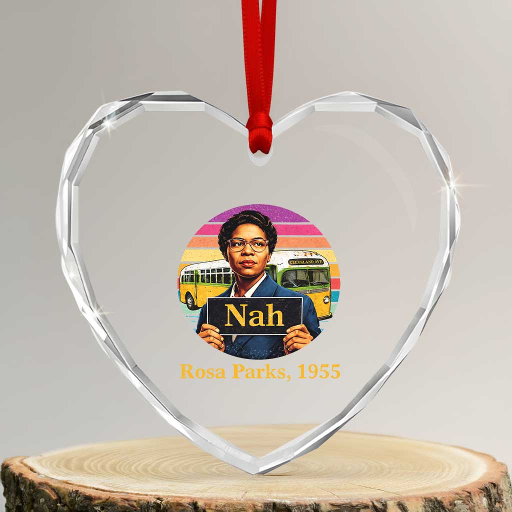 Rosa Parks Quote Heart Crystal Glass Ornament The Only Tired I Was Was Tired Of Giving In
