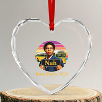 Rosa Parks Quote Heart Crystal Glass Ornament The Only Tired I Was Was Tired Of Giving In