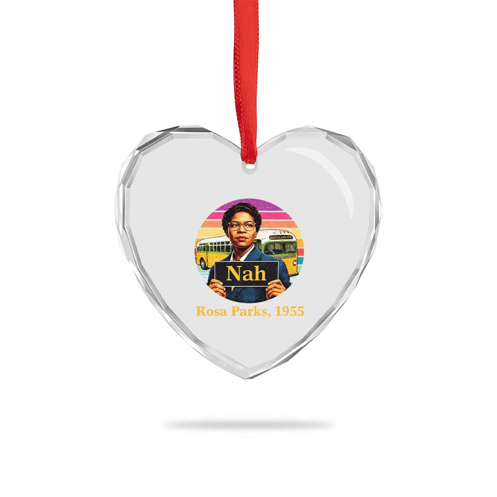 Rosa Parks Quote Heart Crystal Glass Ornament The Only Tired I Was Was Tired Of Giving In
