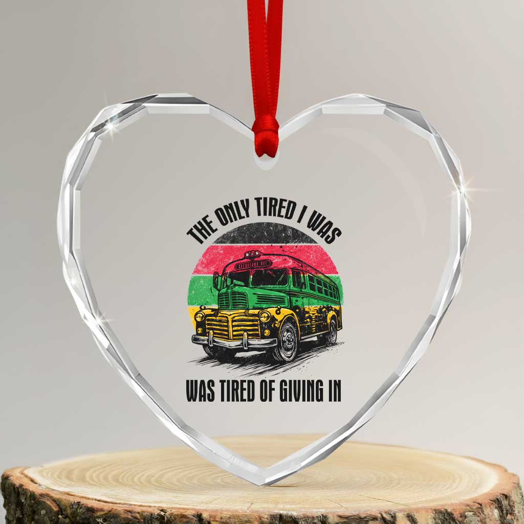 Rosa Parks Tired Of Giving In Heart Crystal Glass Ornament Civil Bus Protest