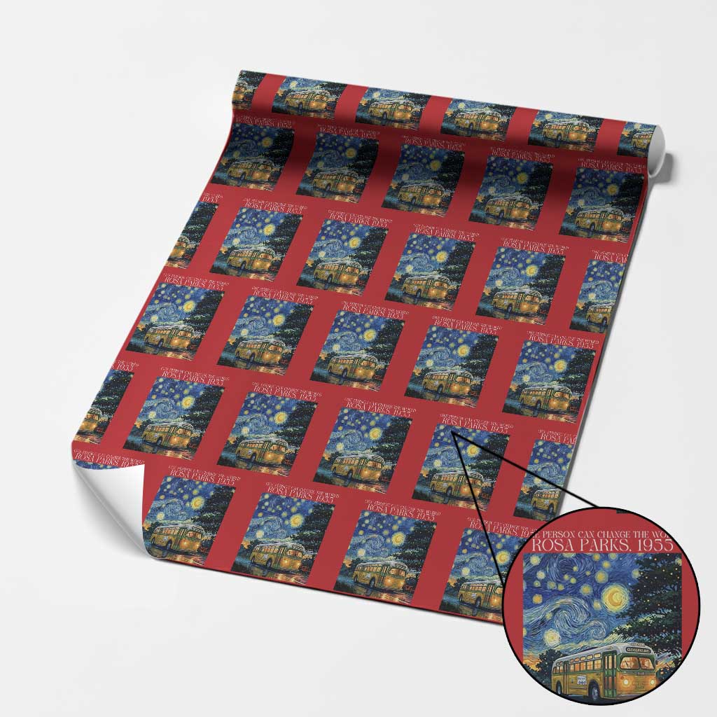 Rosa Parks Wrapping Paper Roll Starry Night Van Gogh Black History African - Wonder Print Shop