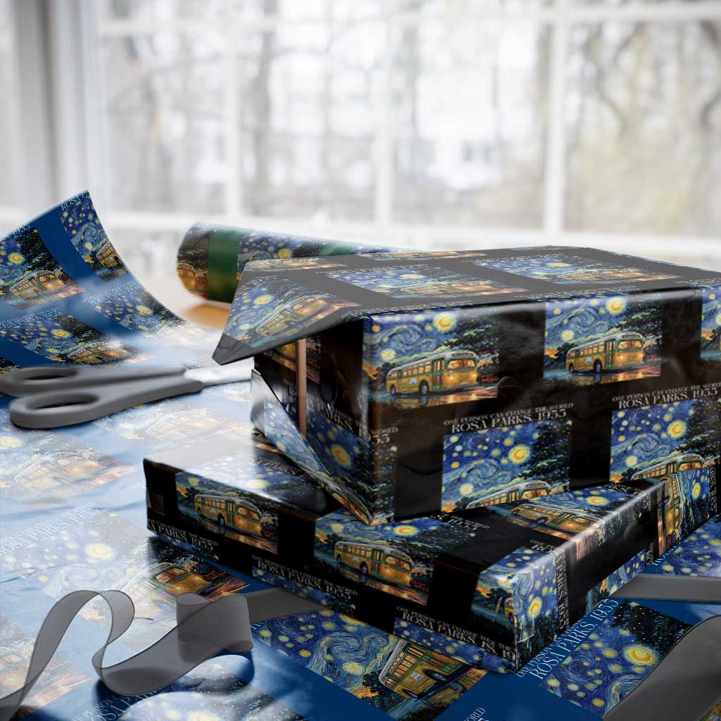 Rosa Parks Wrapping Paper Roll Starry Night Van Gogh Black History African - Wonder Print Shop