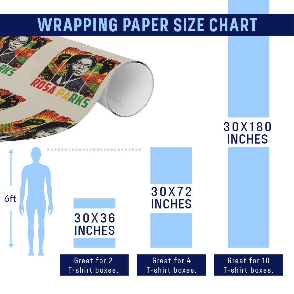 Rosa Parks Wrapping Paper Roll Strong Black Women Pride