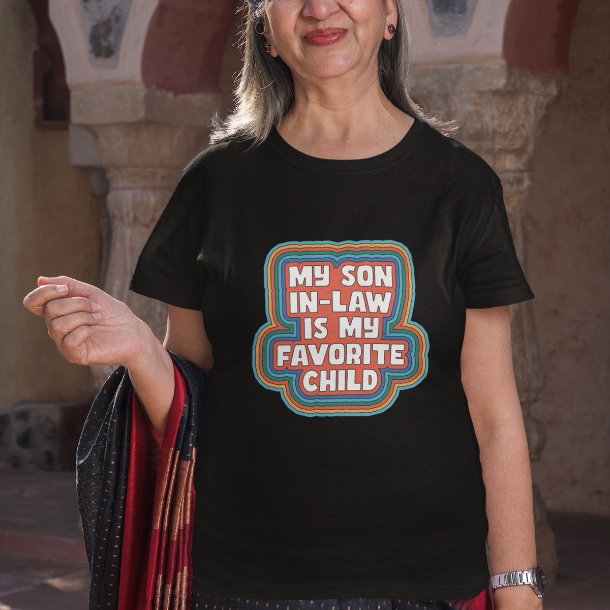 Son In Law T Shirt My Son In Law Is My Favorite Child Funny Family Groovy Retro - Wonder Print Shop