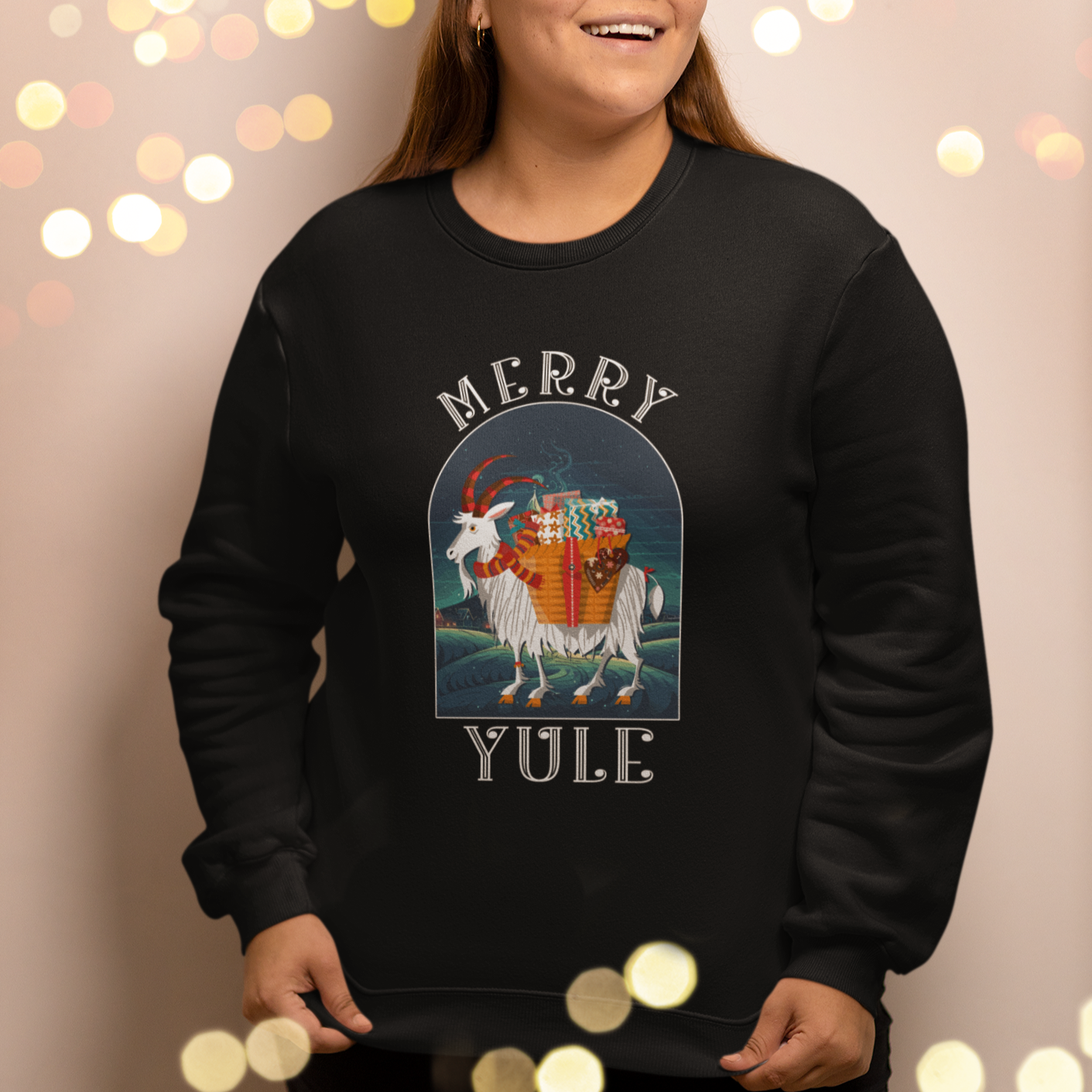 Yule Goat Jul Nordic Yuletide Merry Christmas Sweatshirt - Wonder Print Shop