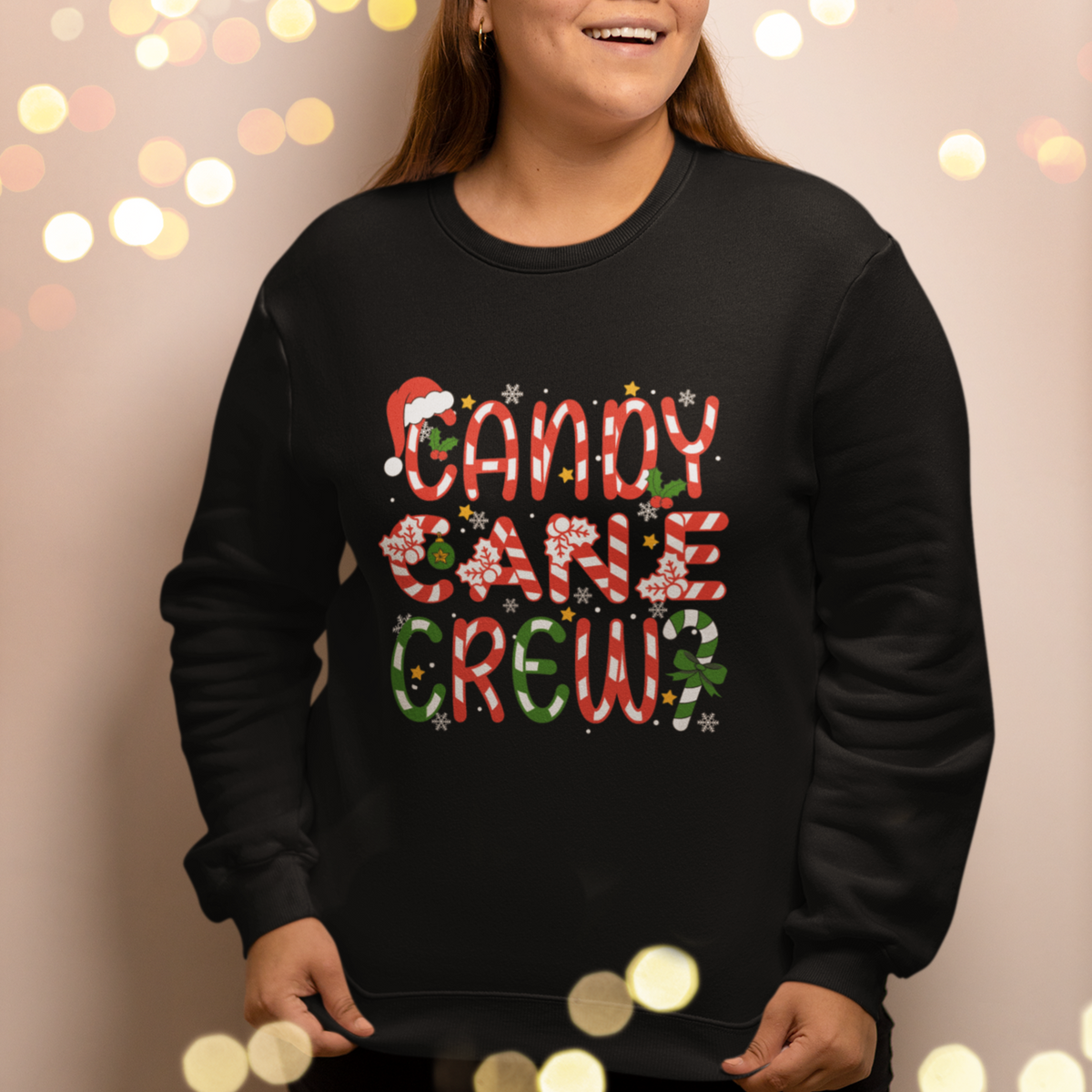 Candy Cane Crew Friend Squad Matching Christmas Sweatshirt - Wonder Print Shop