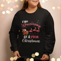 I Am Dreaming Of A Pink Christmas Santa Flamingo Sweatshirt - Wonder Print Shop