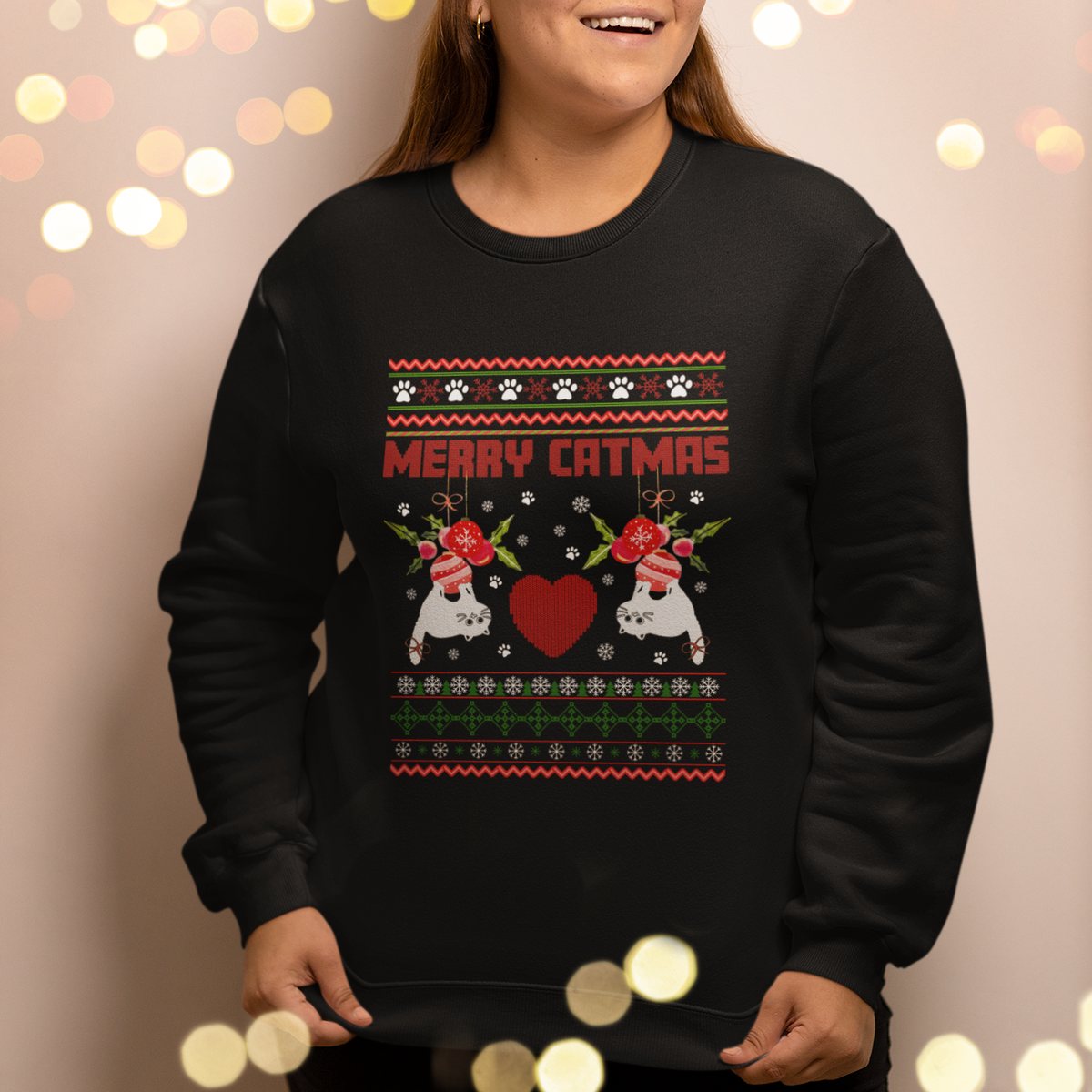 Merry Catmas Funny Cat Christmas Sweatshirt - Wonder Print Shop