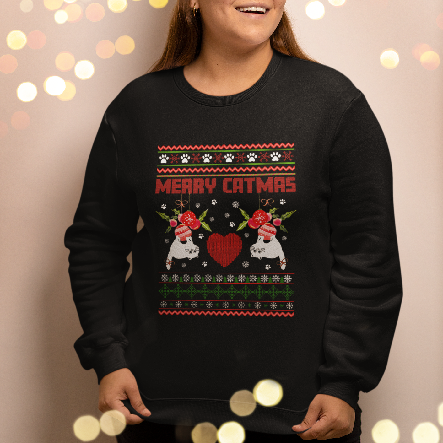 Merry Catmas Funny Cat Christmas Sweatshirt - Wonder Print Shop