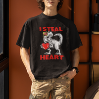 Valentine's Day T Shirt Dinosaur I Steal Hearts Kid Boy Men Lover - Wonder Print Shop
