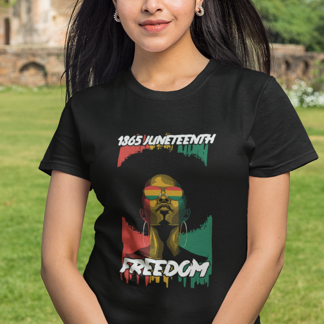Juneteenth T Shirt For Women Juneteenth 1865 Freedom African Afro Melanin Women Dripping - Wonder Print Shop