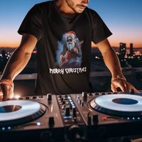 Christmas T Shirt Sleigher Hail Santa Rock Electric Guitar Cool Xmas - Wonder Print Shop