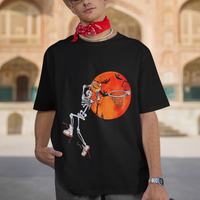 Basketball Skeleton T Shirt Halloween Basketball Lover Scary Night - Wonder Print Shop