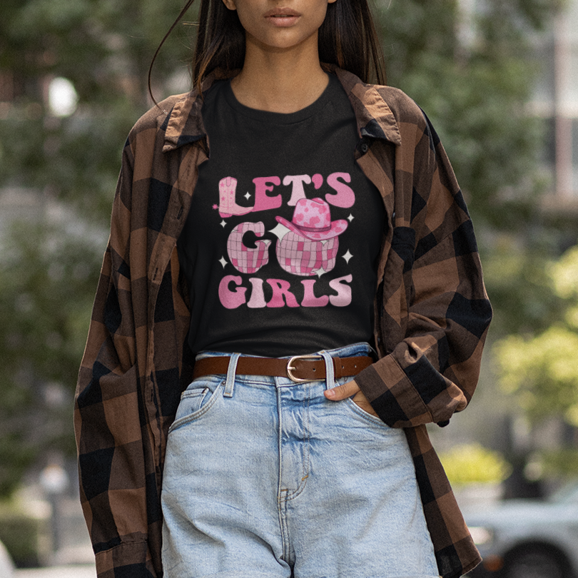 Let's Go Girls Retro Cowgirls Howdy Vintage Western Country T Shirt For Women - Wonder Print Shop