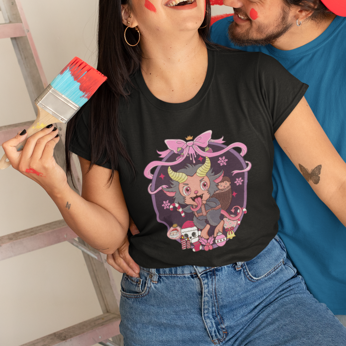 Kawaii Pastel Krampus Cute Creepy Christmas T Shirt For Women - Wonder Print Shop