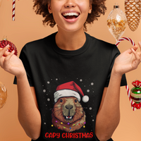 Capy Christmas T Shirt Funny Capybara Santa Meme - Wonder Print Shop