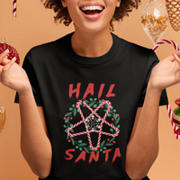 Hail Santa Krampus Ugly Christmas Candy Star T Shirt For Women - Wonder Print Shop