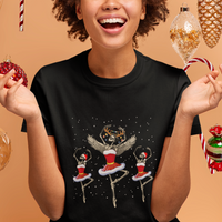 Christmas T Shirt For Women Skeleton Dancing Ballet Xmas Ballerina - Wonder Print Shop