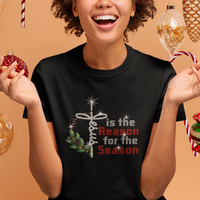 Jesus Is The Reason For The Season Bling Christmas T Shirt For Women - Wonder Print Shop