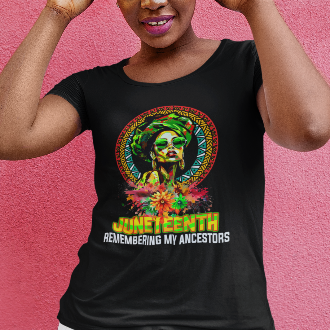 Juneteenth T Shirt For Women Juneteenth Remembering Ancestors African American Womens - Wonder Print Shop