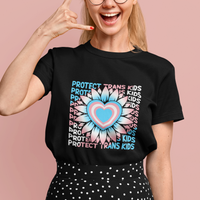Protect Trans Kids T Shirt LGBT Support Protect Trans Kid LGBT Pride Flag Sunflower - Wonder Print Shop