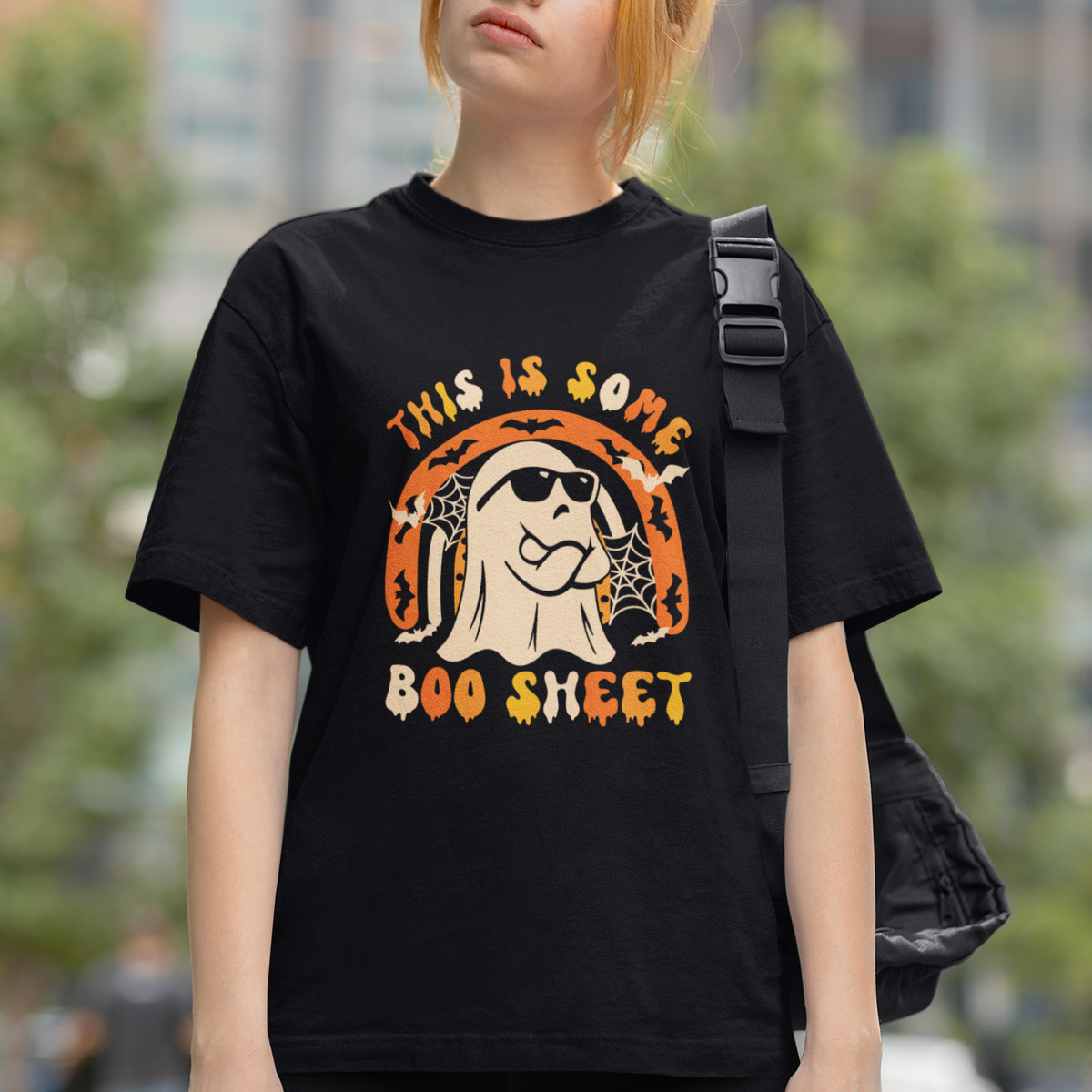 Ghost Halloween Costume T Shirt Funny This is Some Boo Sheet - Wonder Print Shop