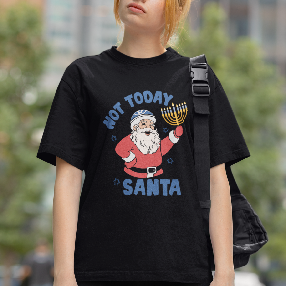 Santa Hanukkah T Shirt Not Today Santa Chanukah Jewish Festival Jew Hanukkah - Wonder Print Shop