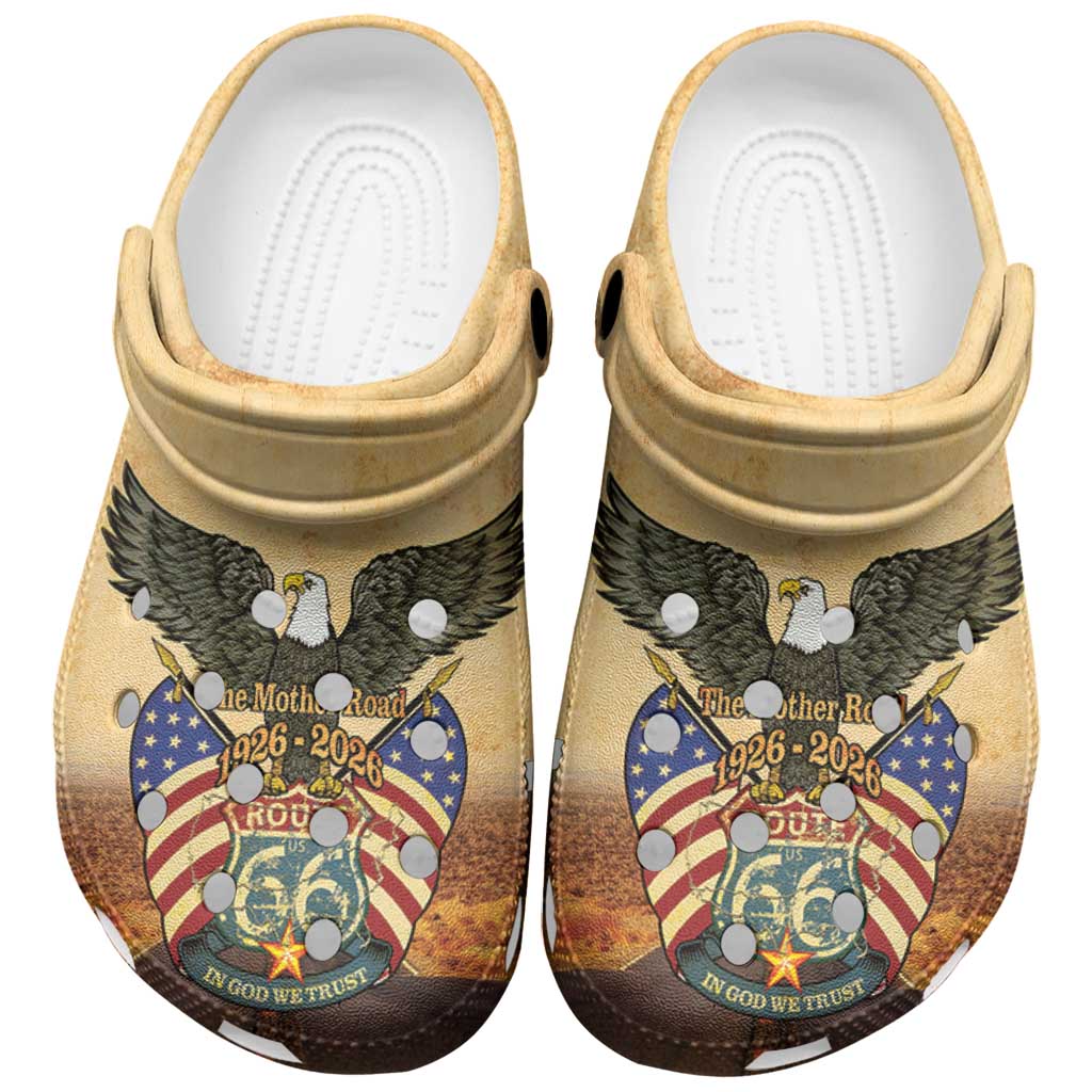 Route 66 Highway United States Clogs Shoes Mother Road Happy 100th Anniversary Proud - Wonder Print Shop