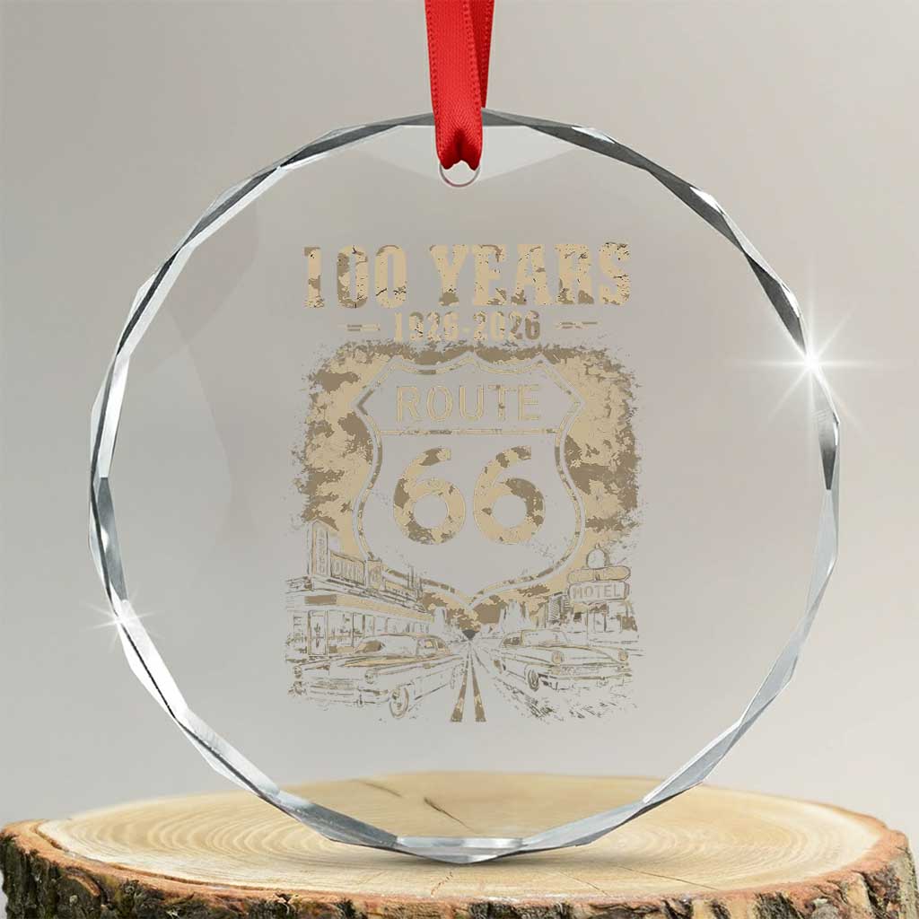 Route Highway 66 100 Year Centennial Anniversary Souvenir Crystal Glass Ornament