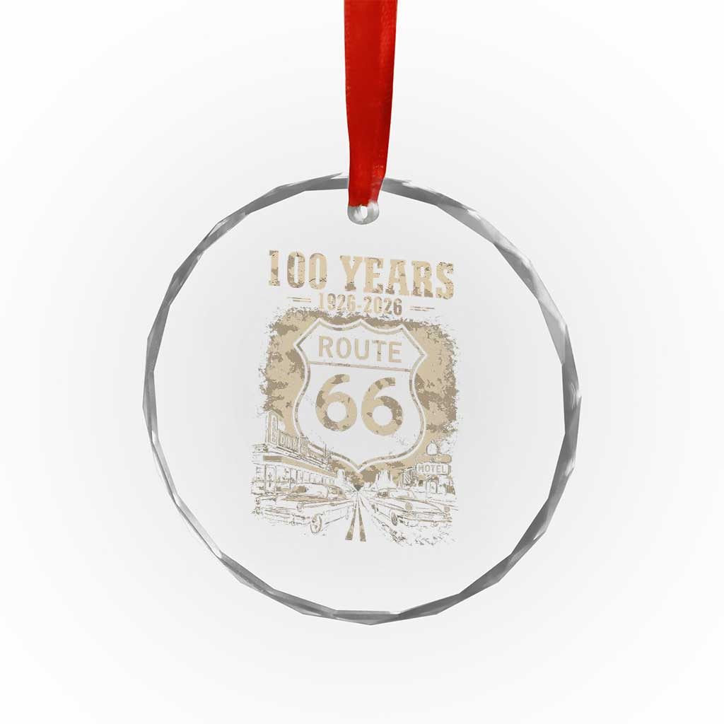 Route Highway 66 100 Year Centennial Anniversary Souvenir Crystal Glass Ornament