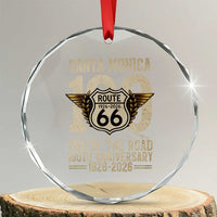 Route Highway 66 100 Year Centennial Anniversary Souvenir Crystal Glass Ornament Santa Monica End of the Road