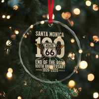 Route Highway 66 100 Year Centennial Anniversary Souvenir Crystal Glass Ornament Santa Monica End of the Road