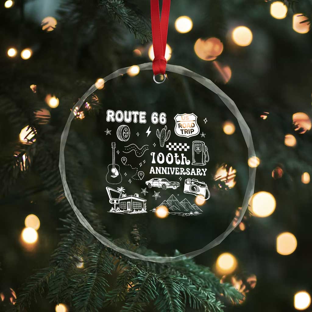 Route Highway 66 100th Anniversary Crystal Glass Ornament The Mother Road Centennial