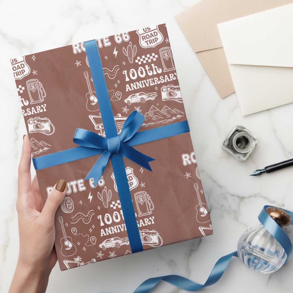 Route Highway 66 100th Anniversary Wrapping Paper Roll The Mother Road Centennial