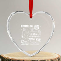 Route Highway 66 100th Anniversary Heart Crystal Glass Ornament The Mother Road Centennial