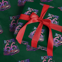 Route Highway 66 Americana Adventure Wrapping Paper Roll Cute Raccoon Driving Car