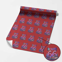 Route Highway 66 Americana Adventure Wrapping Paper Roll Cute Raccoon Driving Car