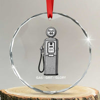Route Highway 66 Americana Road Trip Crystal Glass Ornament Gas Grill Glory